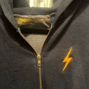 Aviator Nation navy blue hoody lightening bolt size small
